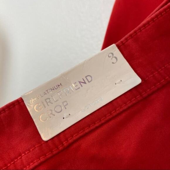 Chico’s Pants Stretch Fit Bold Color Red Orange The Girlfriend Crop Size 16 NWT - Picture 3 of 11
